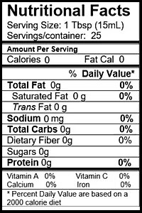 On Tap Oil & Vinegar wine vinegar nutritional info