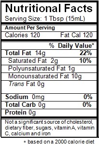 On Tap Oil & Vinegar olive oil nutritional info