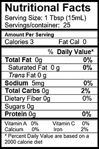 On Tap Oil & Vinegar balsamic vinegar nutritional info