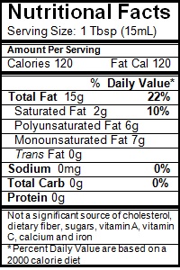 On Tap Oil & Vinegar olive oil nutritional info