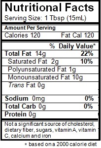 On Tap Oil & Vinegar olive oil nutritional info