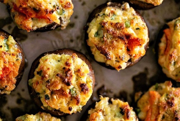 On Tap Oil & Vinegar Crab Stuffed Mushrooms