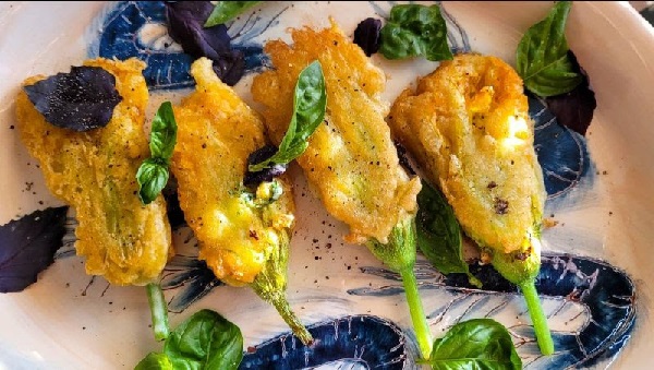 On Tap Oil & Vinegar Olive Oil Fried Squash Blossoms