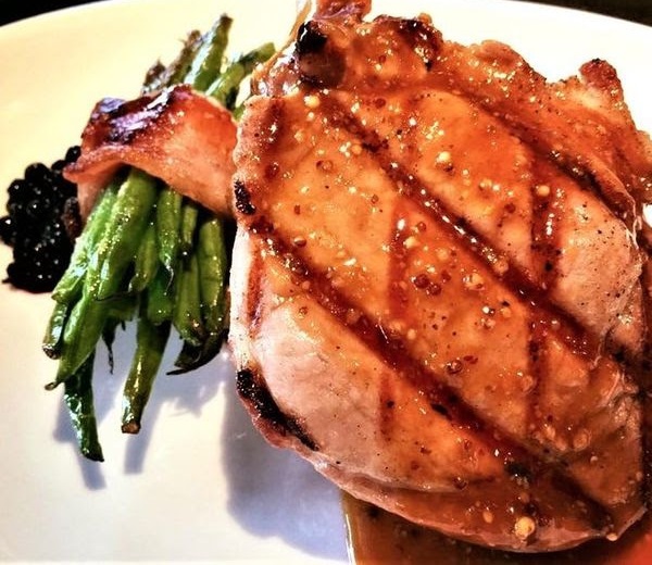 On Tap Oil & Vinegar Pork Chops with Elderberry Balsamic Sauce