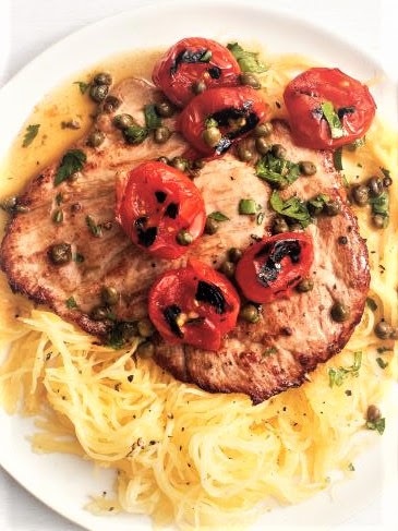 On Tap Oil & Vinegar Pork Scallopini & Spaghetti Squash