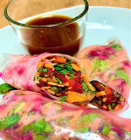 On Tap Oil & Vinegar Rainbow Spring Rolls