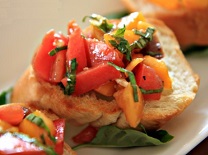 Bruschetta, heirloom tomatoes