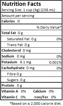 On Tap Oil & Vinegar tea nutritional info