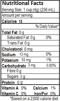 On Tap Oil & Vinegar tea nutritional info