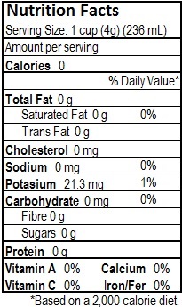 On Tap Oil & Vinegar tea nutritional info